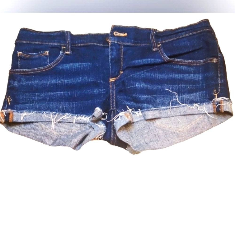 Abercrombie & Fitch Cuffed Cut-Off Denim Blue Jean Shorts Stretch Size 6…